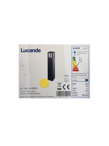 Lucande - LED външна лампа NICOLA LED/7W/230V IP54