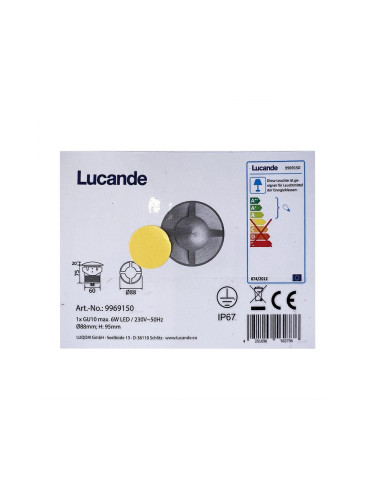 Lucande - Екстериорна лампа за вграждане EDWINA 1xGU10/6W/230V IP67