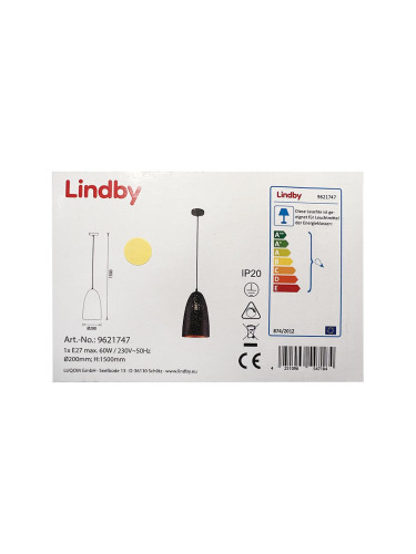 Lindby - Пендел TOLA 1xE27/60W/230V