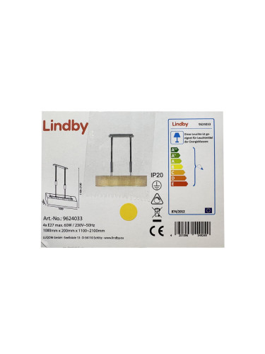 Lindby - Димируем пендел MARIAT 4xE27/60W/230V