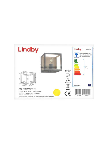 Lindby - Аплик MERON 1xE27/60W/230V