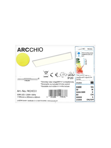 Lampenwelt - LED регулируемо таванно осветление BLAAN LED/50W/230V + DO