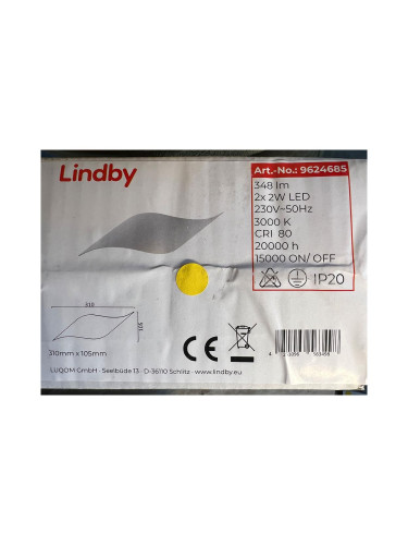 Lindby - LED Аплик SALKA 2xLED/2W/230V