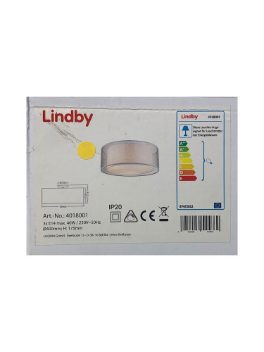 Lindby - Плафон NICA 3xE14/40W/230V