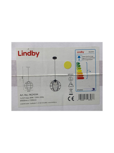 Lindby - Пендел BEKIRA 1xE27/60W/230V