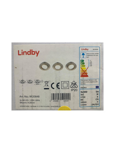 Lindby - К-кт 3x LED Лампа за окачен таван ANDREJ LED/4W/230V
