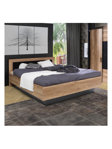 ДАЛАТЕ ЛЕГЛО ЗА МАТРАК 160/200 С ВКЛЮЧЕНА РАМКА И ПОВДИГАЩ МЕХАНИЗЪМ ДЪБ КАТАНЯ И ЧЕРЕН МАТ