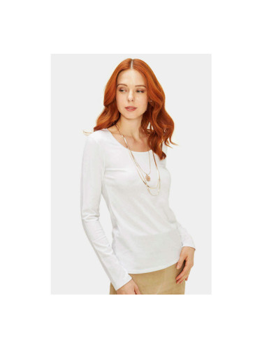 Бяла дамска блуза - basic модел
