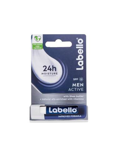Labello Men Active 24h Moisture Lip Balm SPF15 Балсам за устни за мъже 4,8 гр