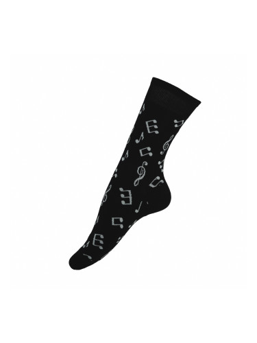 Весели чорапи с ноти в черно