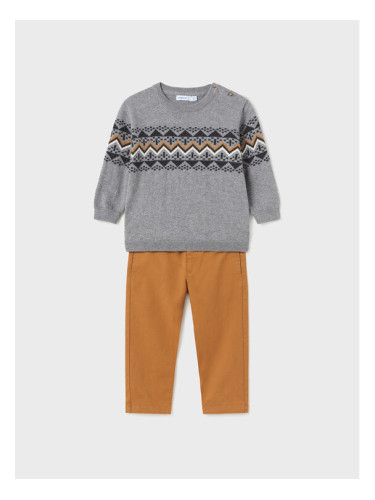 Mayoral Комплект пуловер и платнени панталони 2.544 Кафяв Regular Fit