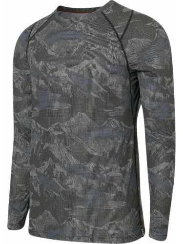 SAXX Quest Long Sleeve Crew Navy Mountainscape L Tермобельо