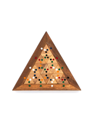 Компактно цветно дървено триъгълно домино 