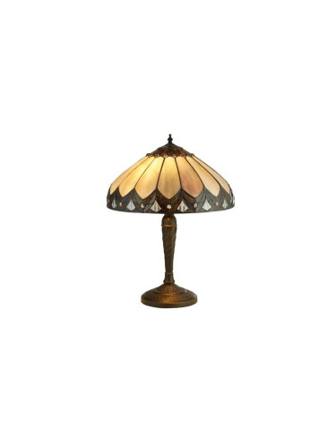 Searchlight EU6706-40 - Tiffany настолна лампа PEARL 2xE27/60W/230V