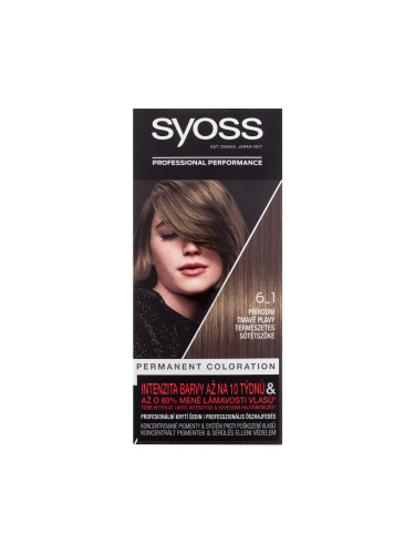 Syoss Permanent Coloration Боя за коса за жени 50 ml Нюанс 6-1 Natural Dark Blonde