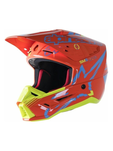 Alpinestars S-M5 Action Helmet Orange Fluorescent/Cyan/Yellow Fluorescent/Glossy S Каска
