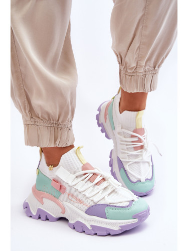 Women's Sock Sneakers White-purple Keaton