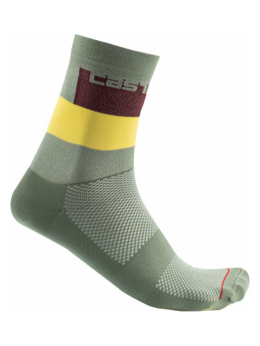 Castelli Blocco 15 Sock Avocado Green L/XL Чорапи за колоездене