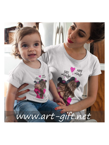 Комплект тениски - Baby and Mama pink