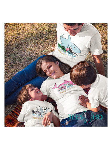 Комплект тениски - Family shark