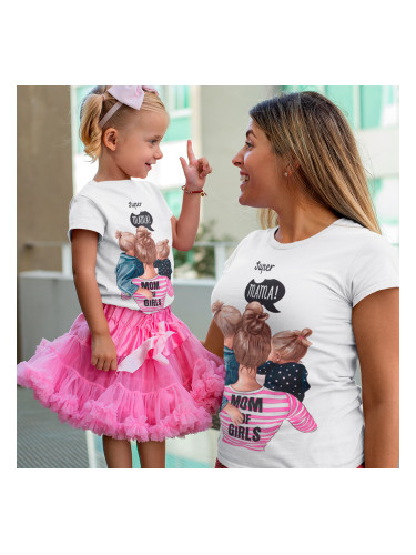 Комплект тениски за майка и дъщеря - Super Mama