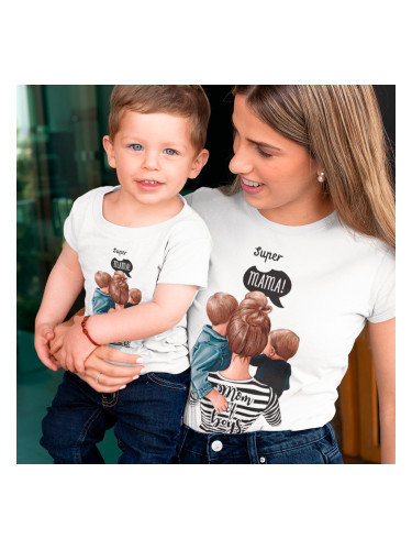 Комплект тениски за майка и син - Super Mama