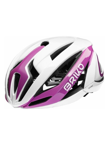 Briko Quasar Shiny White/Plum L Каска за велосипед