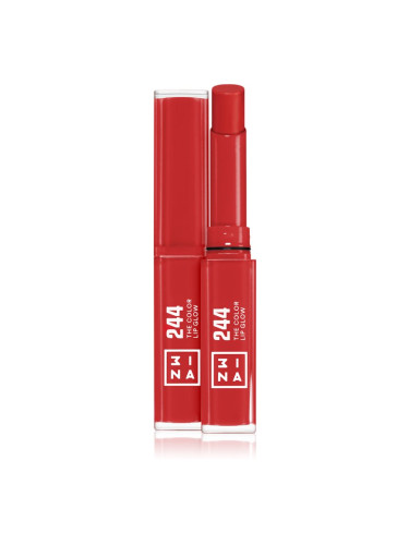 3INA The Color Lip Glow овлажняващо червило с блясък цвят 244 - Classic, brilliant red 1,6 гр.