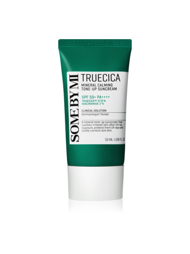 Some By Mi Truecica Mineral Calming Tone-up Suncream успокояващ и защитен крем SPF 50+ 50 мл.