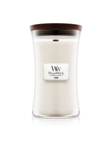 Woodwick Linen ароматна свещ с дървен фитил 609.5 гр.