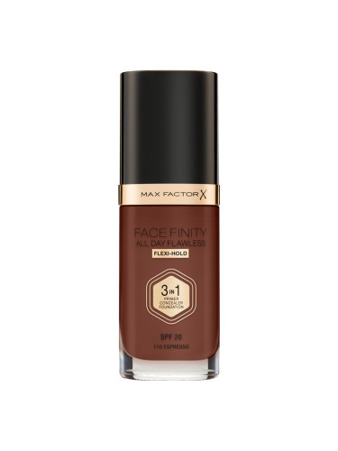 Max Factor Facefinity All Day Flawless дълготраен фон дьо тен SPF 20 цвят 110 Espresso 30 мл.