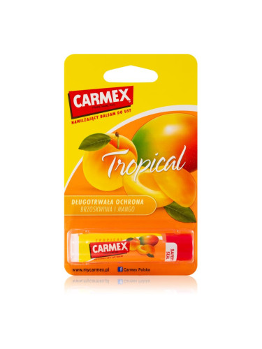 Carmex Tropical хидратиращ балсам за устни в тубичка (Peach and Mango) 4.25 гр.