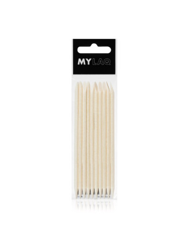 MYLAQ Wooden Sticks дървено приспособление за избутване кожичките на ноктите 10 бр.