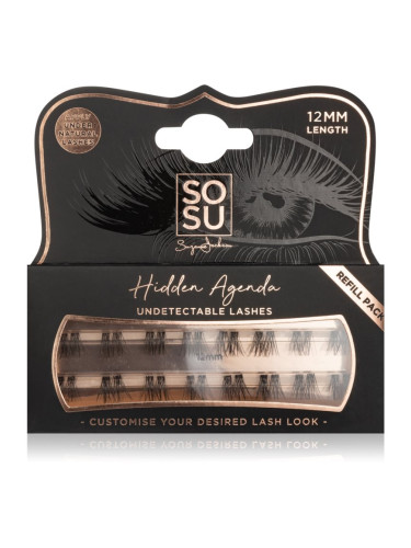 SOSU Cosmetics Hidden Agenda Undetectable Lashes лепящи снопчета мигли без възли 12 mm