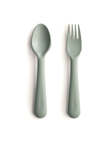 Mushie Fork and Spoon Set прибор Sage 2 бр.
