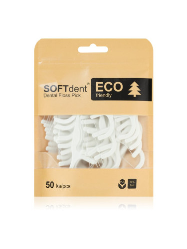 SOFTdent ECO Dental Floss Pick дентални клечки с конец 50 бр.
