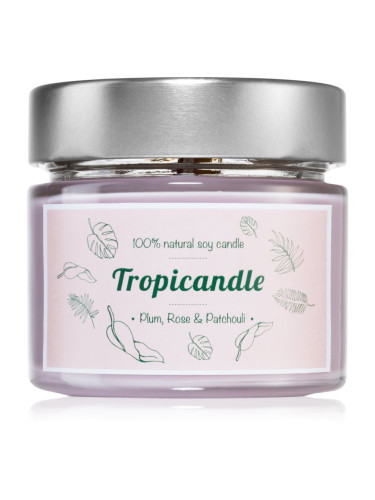 Tropicandle Plum, Rose & Patchouli ароматна свещ 150 мл.