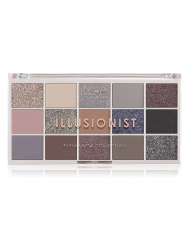 MUA Makeup Academy Professional 15 Shade Palette палитра сенки за очи цвят Illusionist 12 гр.