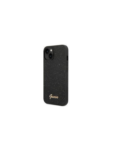 Оригинален кейс Guess Glitter Script, За iPhone 14 Pro (6.1), Черен