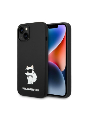 Оригинален кейс Karl Lagerfeld Silicone Choupette, За iPhone 14 Pro (6.1), Черен