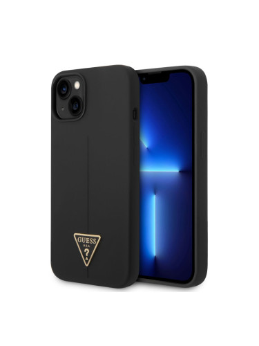 Оригинален кейс Guess Silicone Triangle, За iPhone 14 (6.1), Черен