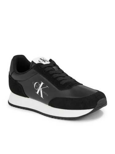 Calvin Klein Jeans Сникърси Retro Runner Low Laceup Ny Pearl YW0YW01056 Черен