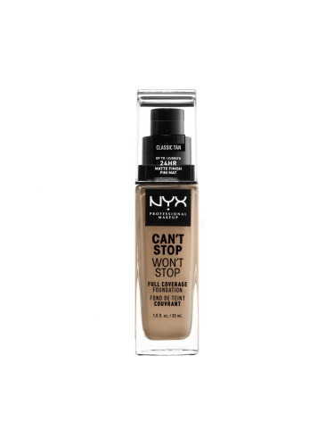 NYX Professional Makeup Can't Stop Won't Stop Фон дьо тен за жени 30 ml Нюанс 12 Classic Tan