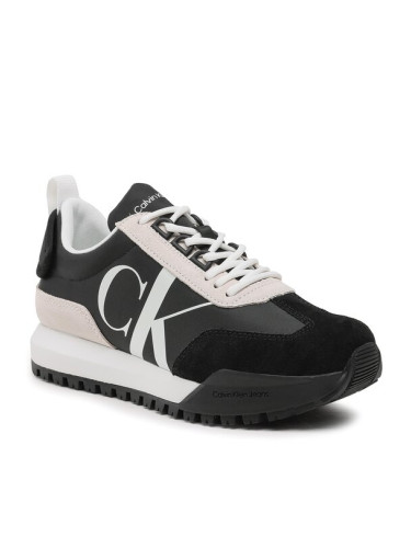 Calvin Klein Jeans Сникърси Toothy Runner Laceup Mix Pearl YW0YW01100 Черен