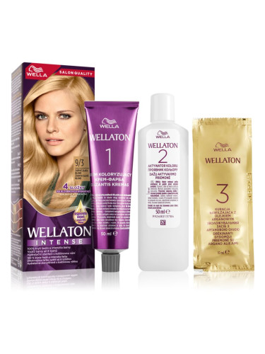 Wella Wellaton Intense перманентната боя за коса с арганово масло цвят 9/3 Gold Blonde 1 бр.