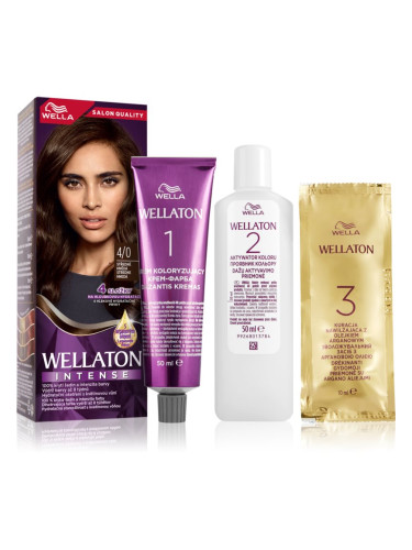 Wella Wellaton Intense перманентната боя за коса с арганово масло цвят 4/0 Medium Brown 1 бр.