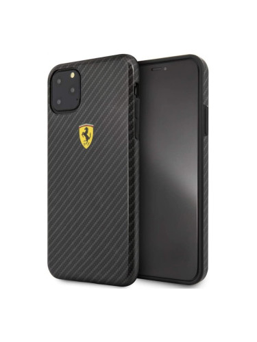 Твърд гръб Ferrari on track Carbon effect за Apple iPhone 11 Pro Max, FESPCHCN65CBBK