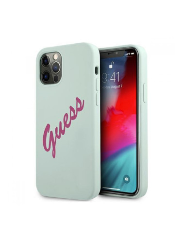 Силиконов гръб Guess Silicone Vintage за iPhone 12 Pro Max, GUHCP12LLSVSBF, зелен