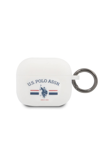 Силиконов калъф U.S. Polo Horses Flag за AirPods 3, USACA3SFGH, Бял