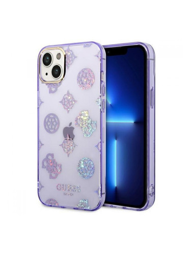 Guess Peony Glitter Hard case за Apple iPhone 14 / iPhone 13 6.1, GUHCP14SHTPPTL, Лилав